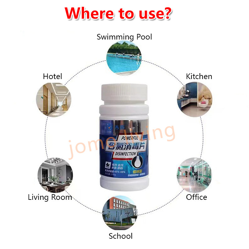 Disinfection Tablet Chlorine Dioxide Tablet 100pcs Anti-bacterial ECOSAM Disinfectant Liquid 5L