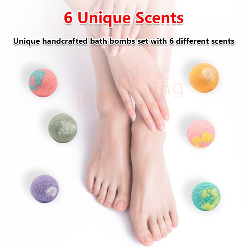 12Pcs Organic Foot Bombs Bath Bomb Mini Handmade Bathing Foot Spa Relaxing 6 Scents