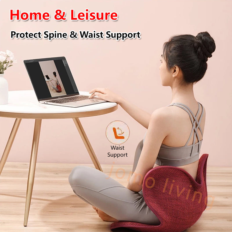 Japanese Style Posture Correction Chair Cushion Lumbar Waist Back Support Ergonomic Orthopedic Back Rest