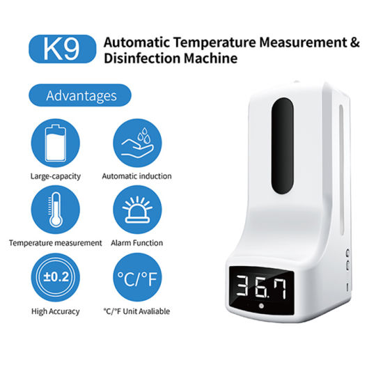 K9 Pro K9 Wall Thermometer Non-contact Digital Temperature Scanner hand sanitizer Dispenser