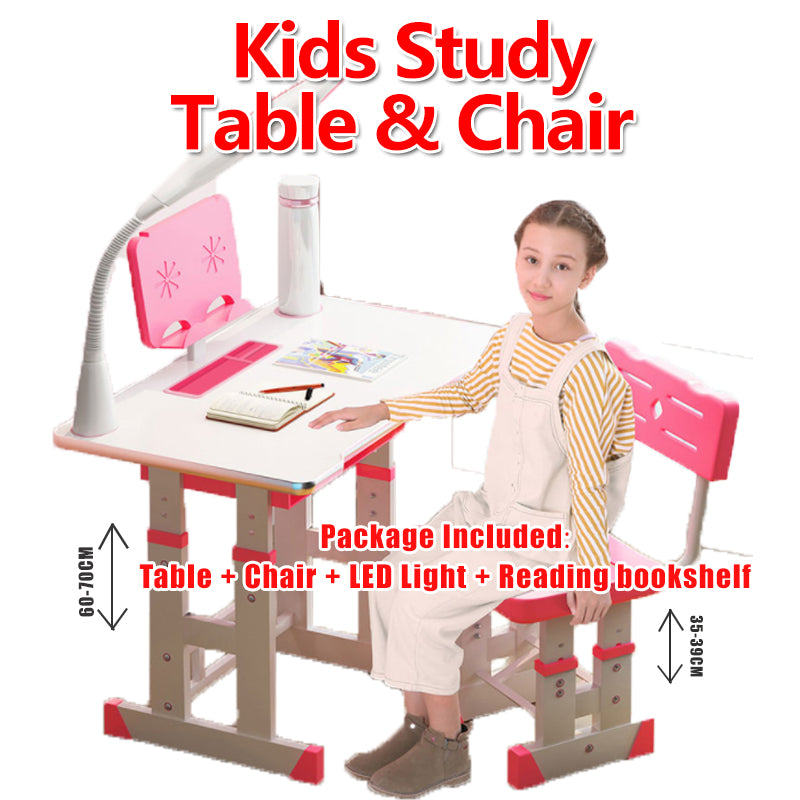 Children Kids Study Table & Chair Learning Table Adjustable Table Computer Table