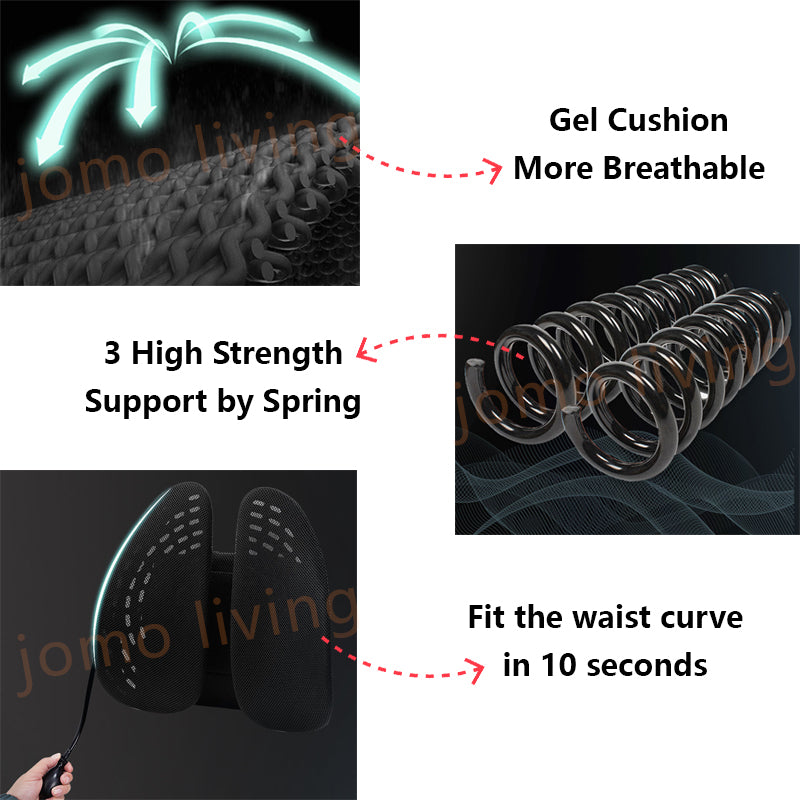 JOMO Adjustable Lumbar Spinal Back Support Massage Ergonomic Car Seat Cushion