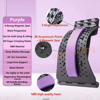 Electric Lumbar Massager Back Pain Warm Hot Compress Waist Cushion Lumbar Stretcher