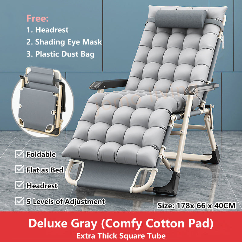 Folding Chair Office Home Reclining Chair Leisure Nap Bed Portable Balcony Beach Deck Chair