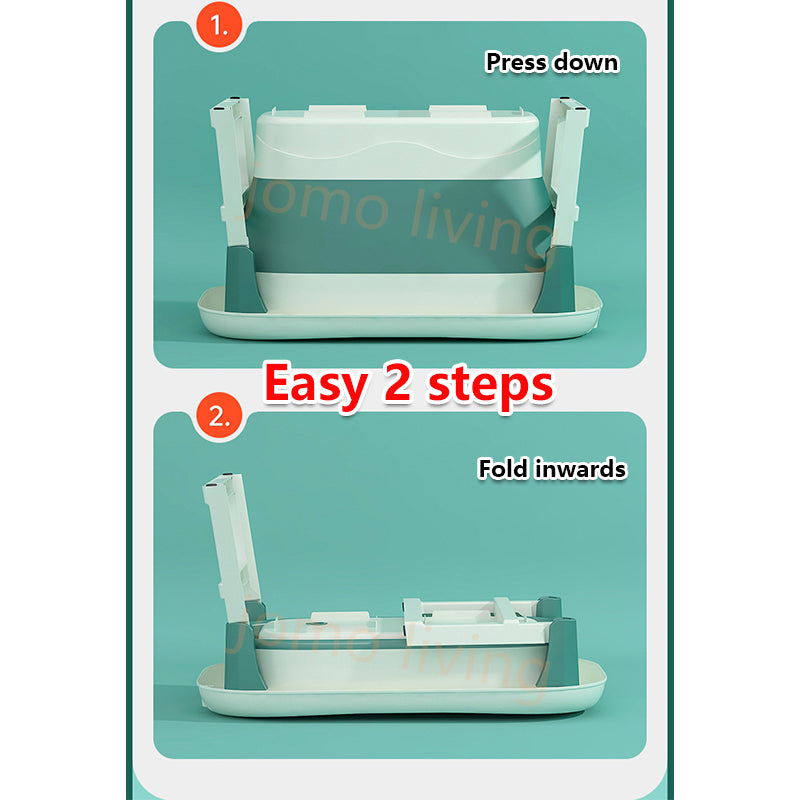 2-in-1 Children Foldable Bathtub & Swimming Pool for Baby Kids Swim Shower baby bath bucket