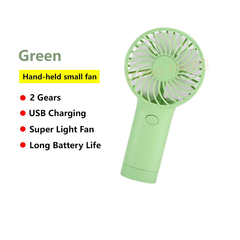 Mini USB Rechargeable Fan 3 Gears Strong Wind Portable Handheld Phone Stand Fan