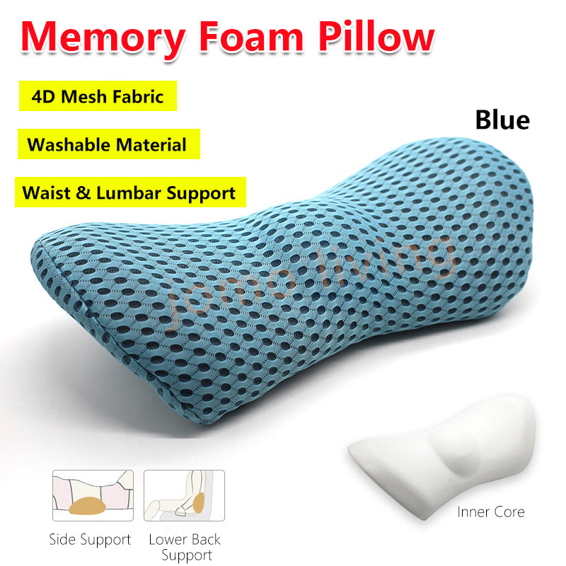 Mesh Car Pillow Lumbar Support Pillow Car Seat Waist Cushion Protect Spine  Vertebral Low Back Cushion Bed Sleeping Pillow