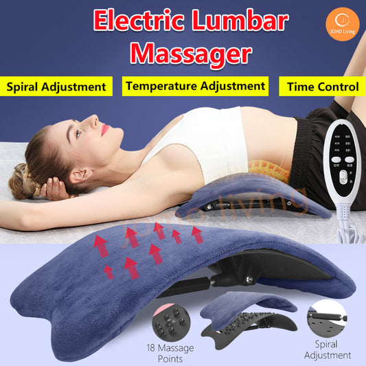 Electric Lumbar Massager Back Pain Warm Hot Compress Waist Cushion lumbar Stretcher