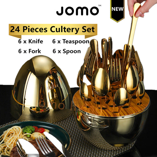 Stainless Steel Mood Egg Cutlery Gift Set Polish Tableware Western Style Flatware Luxury Silverware 24 pcs Utensils