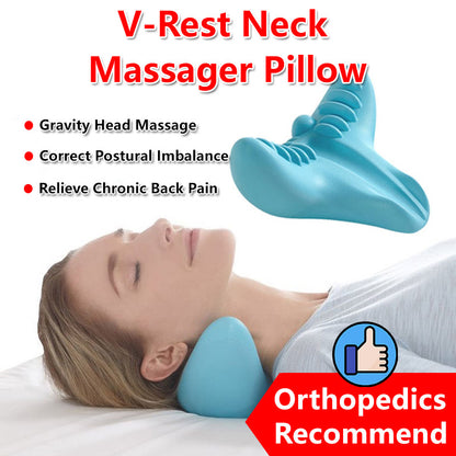 JOMO Neck Massager V & C Shape Pillow Neck Stretcher Relax