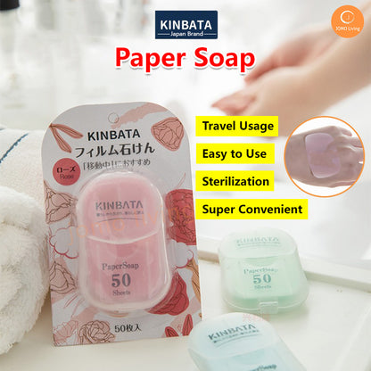 Japan Kinbata Paper Soap Travel Disposable Soap Hand Wash Portable Paper Soap
