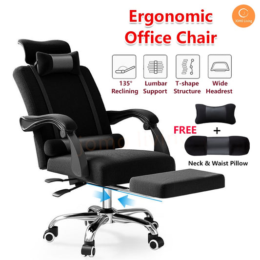 Sitting Lying Office Chair Ergonomic Home Working Chair Steel Mesh Adjustable 360 Rotation