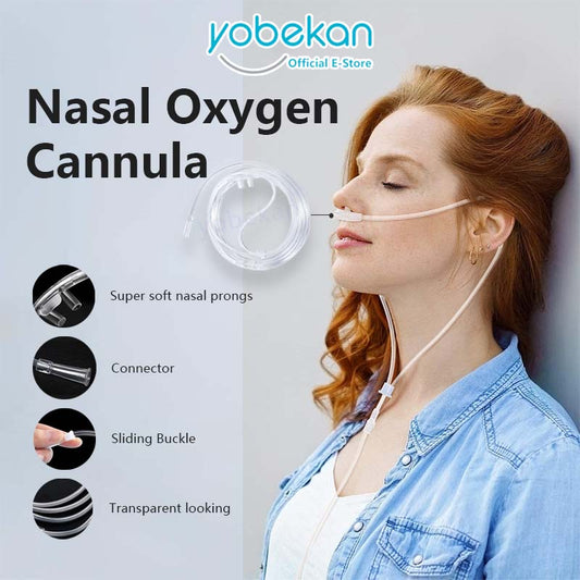 Yobekan Nasal Oxygen Tube 2-9L Flexible Tip Soft Nasal Oxygen Cannulas Hose Tubes