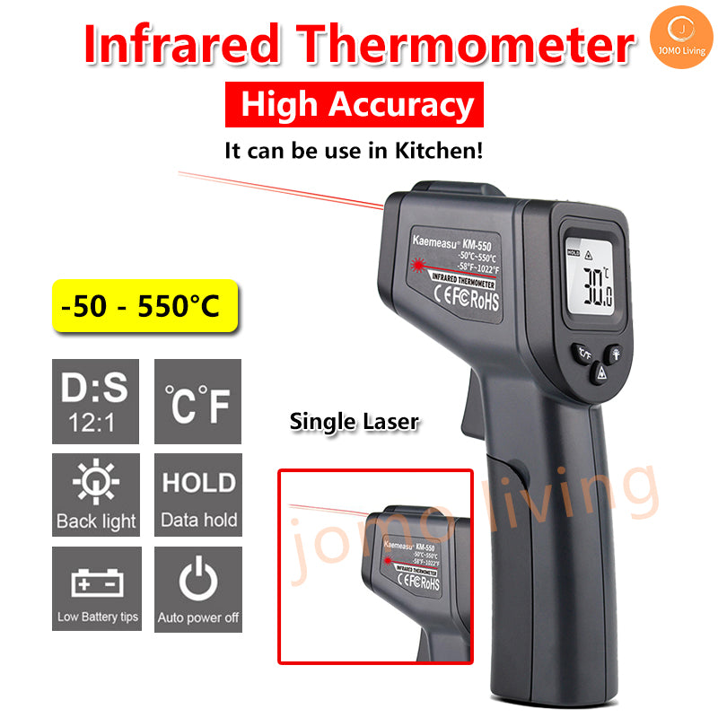 Kitchen Cooking Baking Thermometer High Accuracy Industrial Infrared Non  Contact – JomoSg