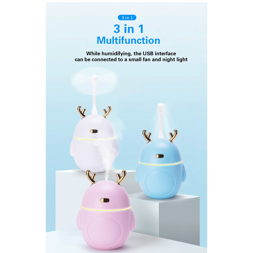 Mini USB Air Cute Deer Air Freshener Aroma Mist Maker Humidifier Diffuser