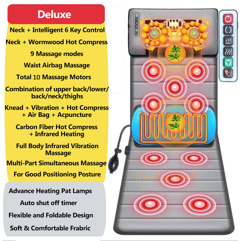 FULL BODY Multi-Functional Electric Shiatsu Back Neck Heating Massage Mattress Pad