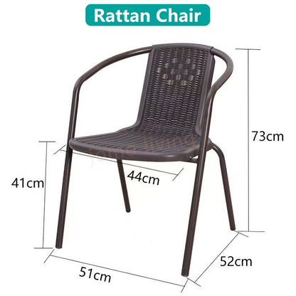 Outdoor Chairs Stackable Rattan Chair Water-Resistant Ergonomic Armrest Chair