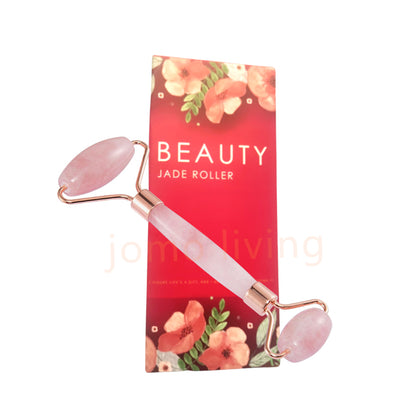 Pink Roller Natural Jade GuaSha Set Eyes Face Body Massage Rose Quartz Jade