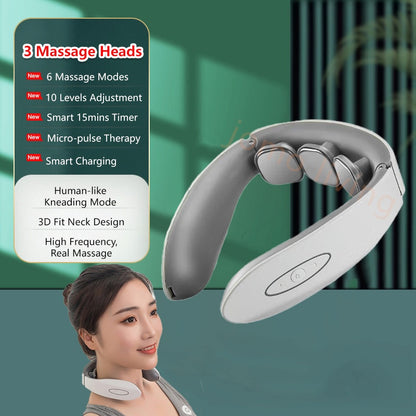3 Head 3D Smart Neck Massager Cervical Spine Massage Electric Portable Massager