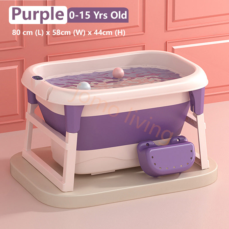 2-in-1 Children Foldable Bathtub & Swimming Pool for Baby Kids Swim Shower baby bath bucket