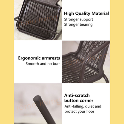Outdoor Chairs Stackable Rattan Chair Water-Resistant Ergonomic Armrest Chair