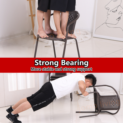 Outdoor Chairs Stackable Rattan Chair Water-Resistant Ergonomic Armrest Chair
