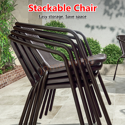 Outdoor Chairs Stackable Rattan Chair Water-Resistant Ergonomic Armrest Chair