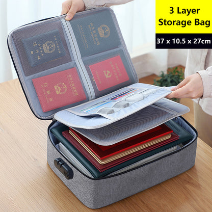 Travel Multi Layer Storage Bag Passport Certificate Document Card Storage Organizer Bag