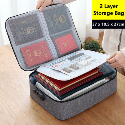 Travel Multi Layer Storage Bag Passport Certificate Document Card Storage Organizer Bag