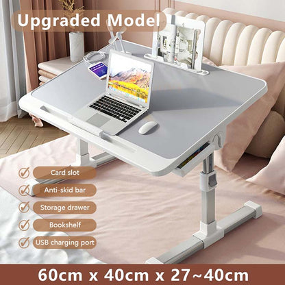Foldable Lift Small Table Laptop Desk for Bed Adjustable Folding Portable Tablet