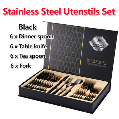 Stainless Steel 24 pcs Utensils Set Cutlery Gift Set Gift Idea