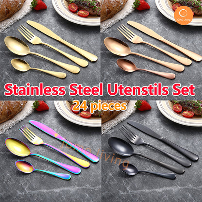 Stainless Steel 24 pcs Utensils Set Cutlery Gift Set Gift Idea