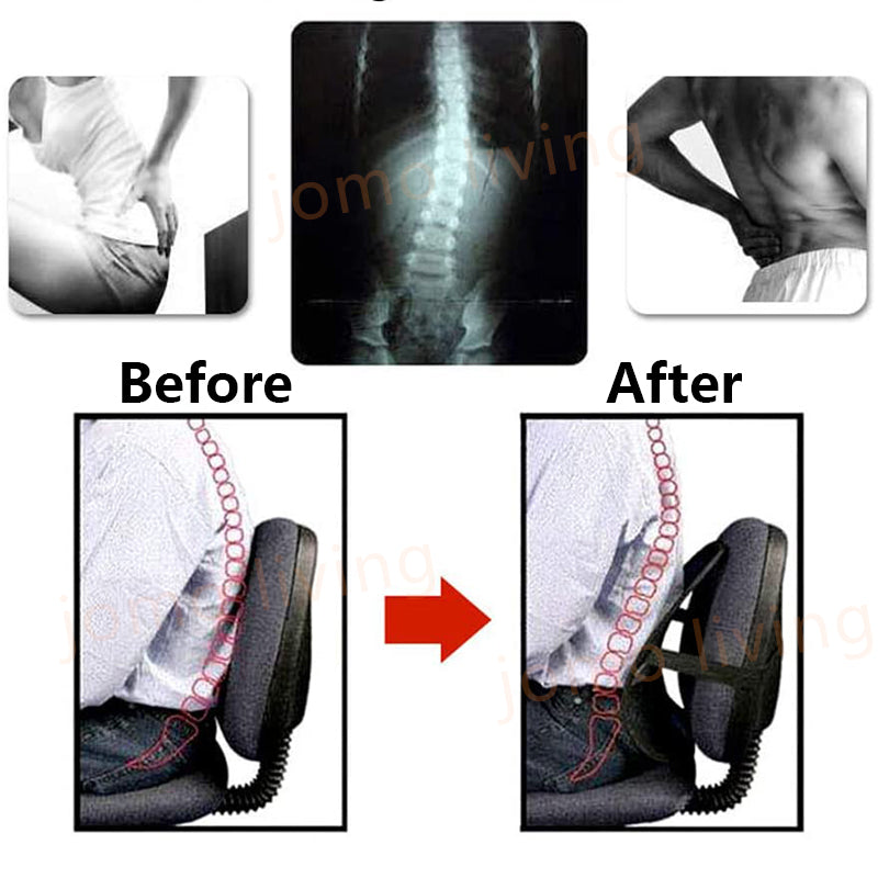 JOMO Adjustable Lumbar Spinal Back Support Massage Ergonomic Car Seat Cushion