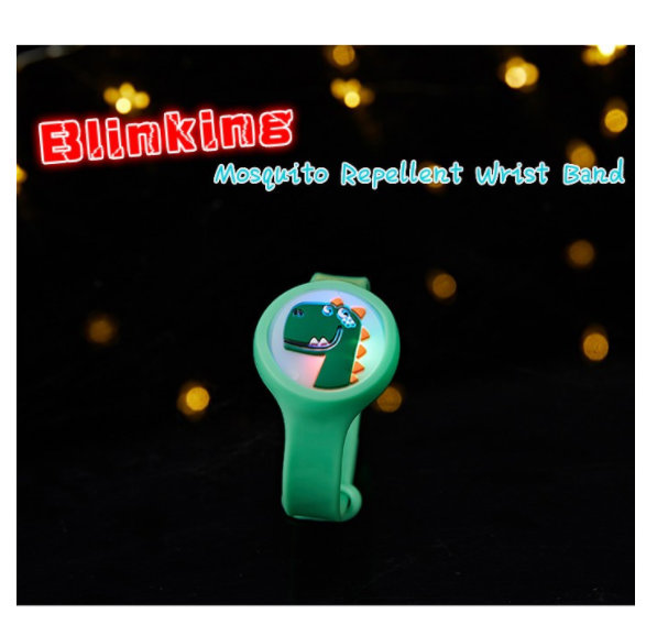 Blinking Cartoon Mosquito Repellent Bracelet Plant Essential Oil Repellent Ring Wrist band Watch