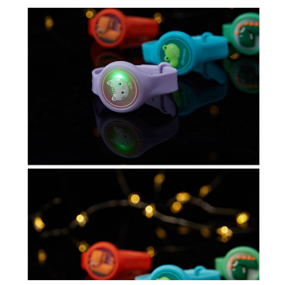 Blinking Cartoon Mosquito Repellent Bracelet Plant Essential Oil Repellent Ring Wrist band Watch