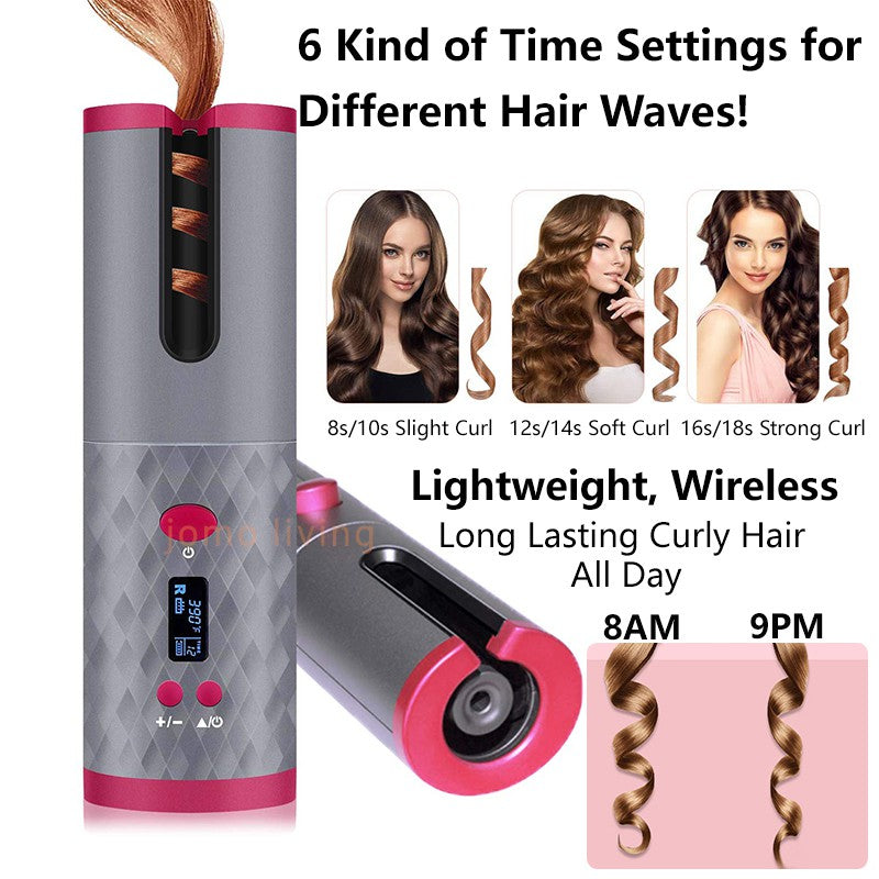 Auto Wireless Portable Ceramic Hair Curler USB Hair Straightener