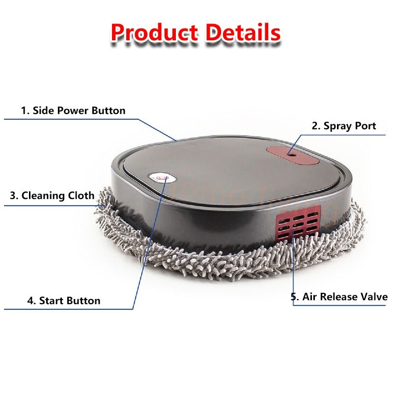 Humidifying Mopping Robot Dry Wet Mopping 1000pa Suction Vacuum Mop Robotic Vacuum Cleaner