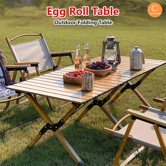 Egg Roll Foldable Table Outdoor Folding Table Portable Table Camping Picnic Table Beech Wood Glamping