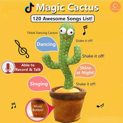 Dancing Singing Cactus with 120 Songs Plush Toy Talk Kaktus Plush Toys