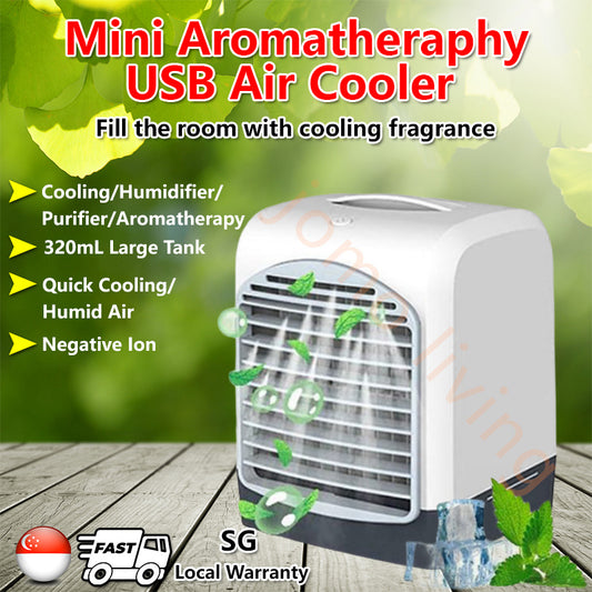 Mini Aromatherapy Air Cooler Air Con USB Cooler Portable desktop Air Con Fan Humidifier