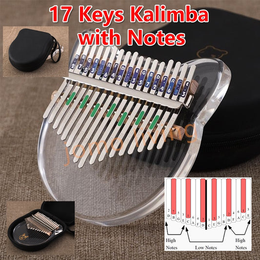 Crystal Design Premium 17 Keys Kalimba 卡林巴 Beginners Portable Acoustic Acrylic Finger Piano Gift