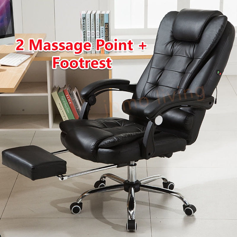 Leather office chair online back support