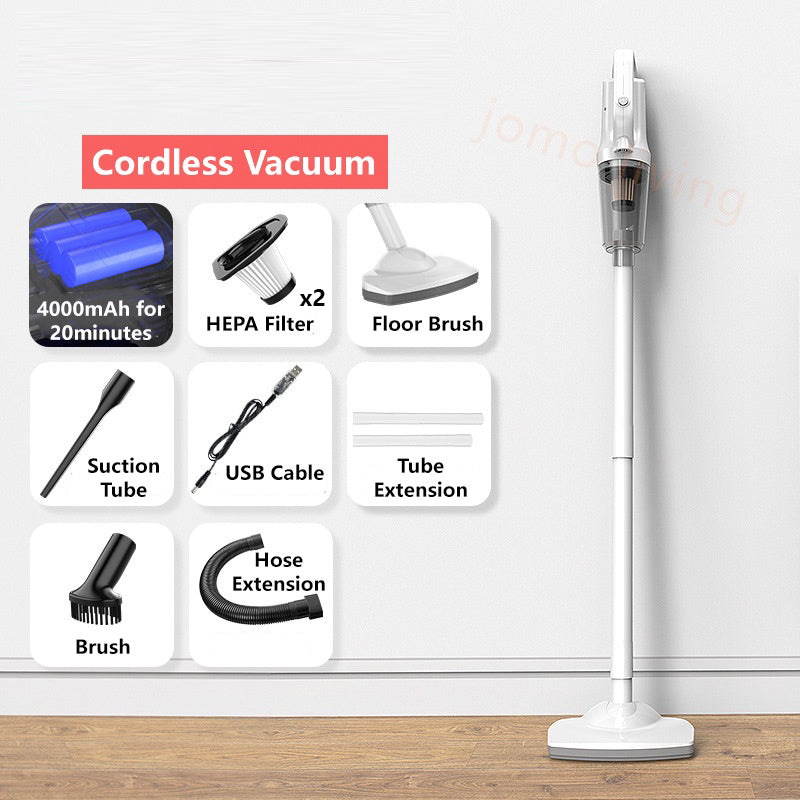 12000pa 120W White Cordless Vacuum Cleaner Powerful Suction Mini Light Portable Vacuum Bag